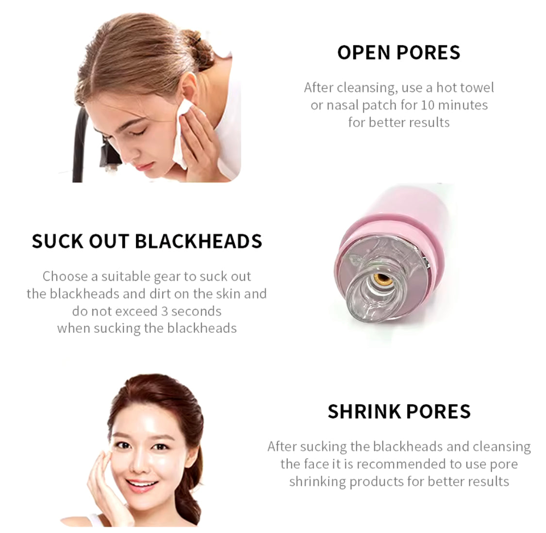 Cell Operated Pore Cleaner, Acne Tool Blackhead Remover, Nose Cleansing Beauty Instrument Cell Operated Pore Cleaner, Acne Tool Blackhead Remover, Nose Cleansing Beauty Instrument